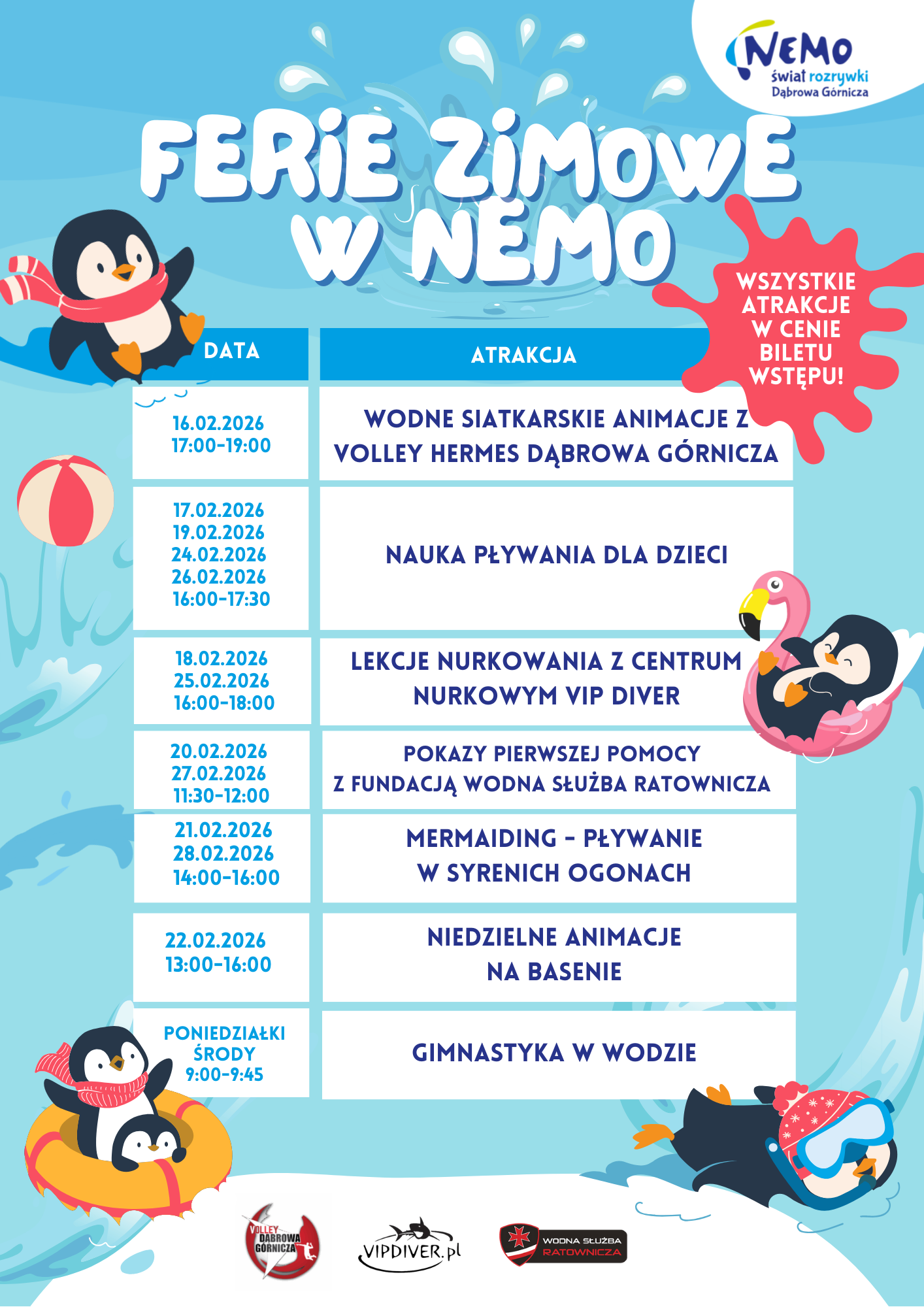 Blue and White Illustrative Swimming Course Poster (3)