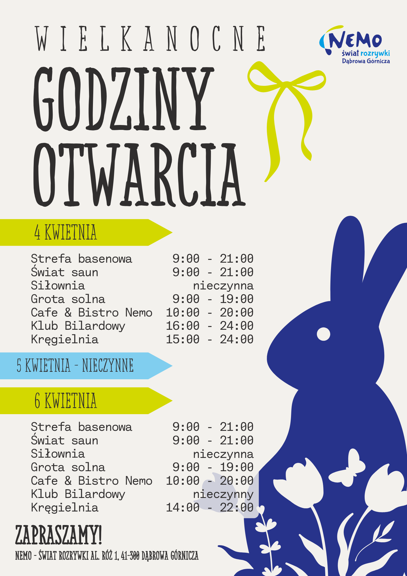Wielkanocne godziny otwarcia