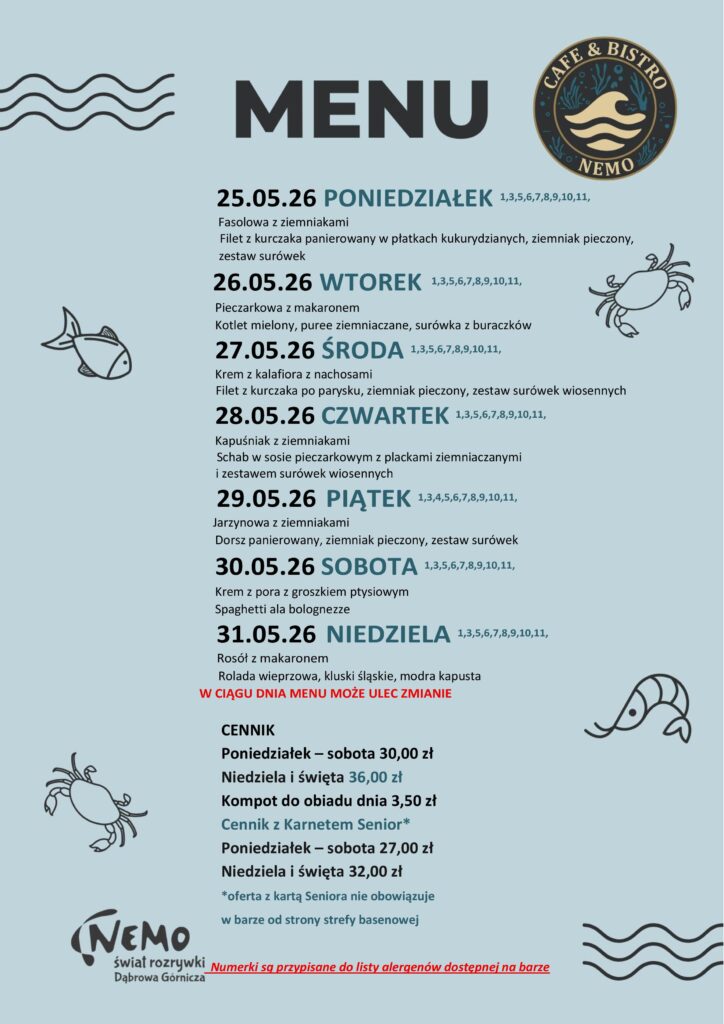 Menu LUNCH 25 05 31 05