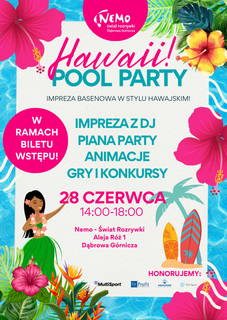 Turquoise And Pink Floral Tropical Exotic Island Aloha luau Hawaiian Birthday Invitation