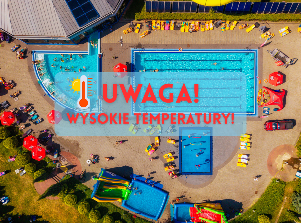 Grafika przedstawiająca ostrzeżenie o wysokich temperaturach.